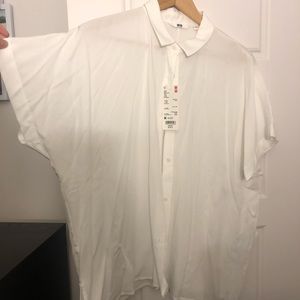 Uniqlo rayon short sleeve blouse